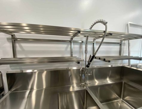 2 Tier Stainless Steel drying racks above sink
